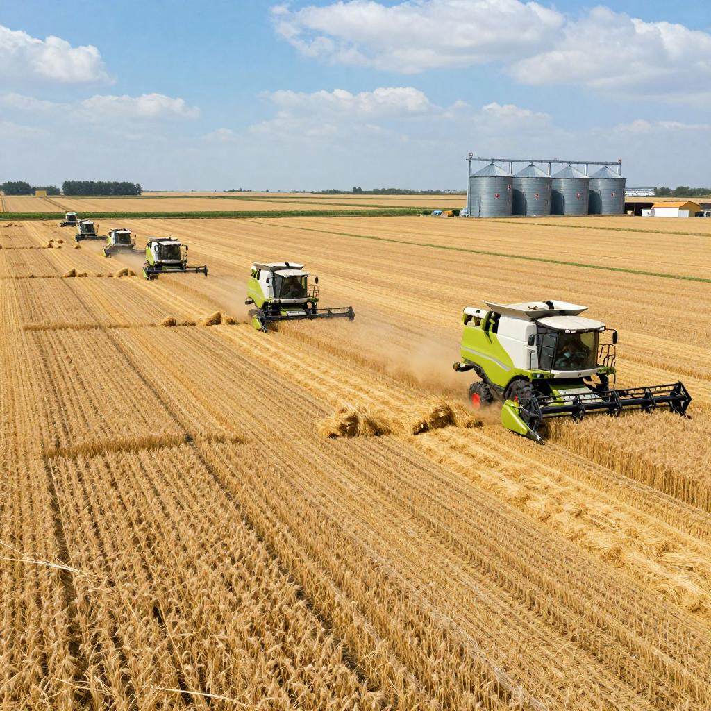 全国小麦机收进展：联合收割机助力夏粮丰收