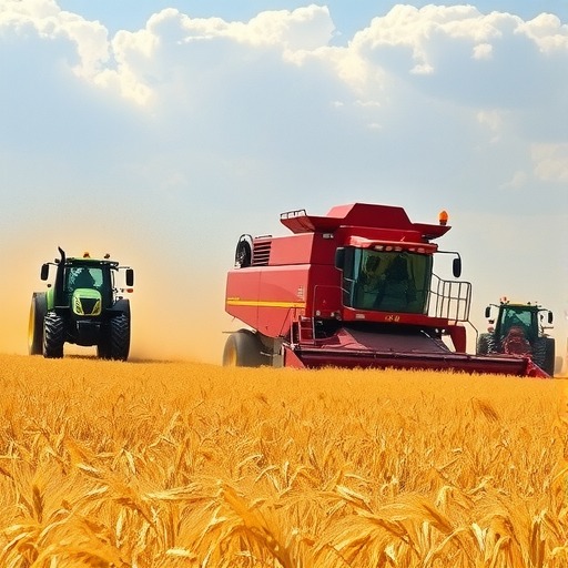 全国小麦收割进度两成 联合收割机助力跨区机收