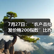 农产品价格指数小幅上升,肉类蔬菜波动明显 7月27日:“农产品批发价格200指数”比昨天上升0.27个点(图4)