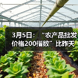 农产品价格波动分析 全国市场动态解析 3月5日:“农产品批发价格200指数”比昨天上升0.01个点(图2)