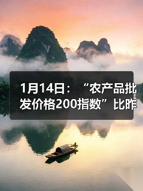 农产品价格指数上涨,肉类蔬菜价格波动显著 1月14日:“农产品批发价格200指数”比昨天上升0.43个点(图2)