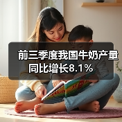 前三季度我国牛奶产量同比增长8.1% 前三季度我国牛奶产量同比增长8.1%(图1)