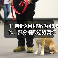农机市场景气指数分析及趋势解读 11月份AMI指数为43.8%,部分指数逆势飘红(图3)