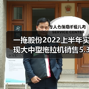 一拖股份2022上半年实现大中型拖拉机销售5.37万台 一拖股份2022上半年实现大中型拖拉机销售5.37万台(图1)