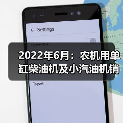 2022年6月：农机用单缸柴油机及小汽油机销量均呈同比下降态势（图2）