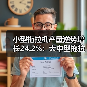 小型拖拉机产量逆势增长24.2%：大中型拖拉机降幅明显（图3）