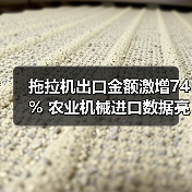 拖拉机出口金额激增74% 农业机械进口数据亮眼（图1）